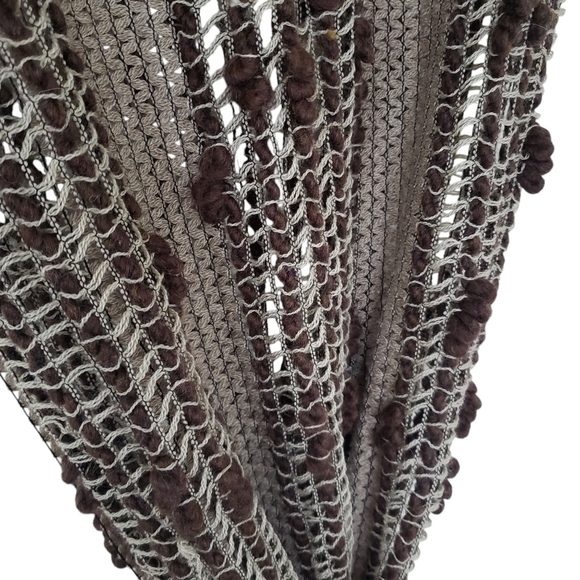 Italian Woven Textured Shawl Scarf Neutral Colors - Picture 6 of 7
